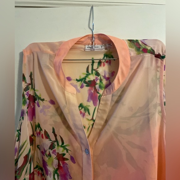 Susan Graver Floral Chiffon Sheer Sleeveless Button Front Top Size 22W - Picture 5 of 10